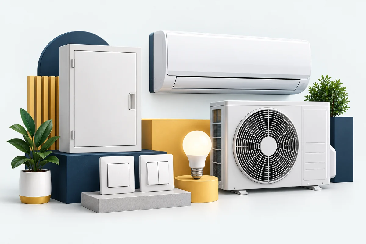 Illustration des équipements électriques et de confort de la maison